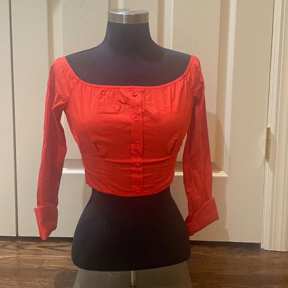 Superdown Red Off The Shoulder Blouse